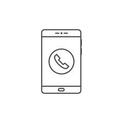 Fototapete - Smart Phone with handset on screen icon. Calling phone line icon. Communication symbol