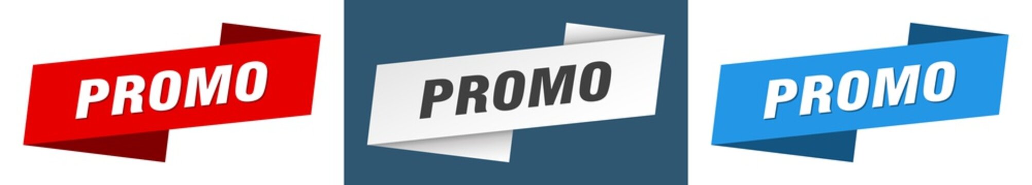 promo banner. promo ribbon label sign set
