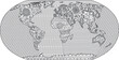 Coloring page of world map for adult antistress coloring book