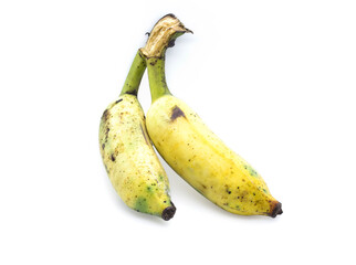 Bananas isolated on white background. Top view