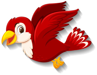 Wall Mural - Cute red bird cartoon character