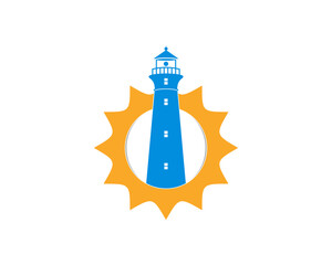 Sticker - Light house inside the sunrise logo