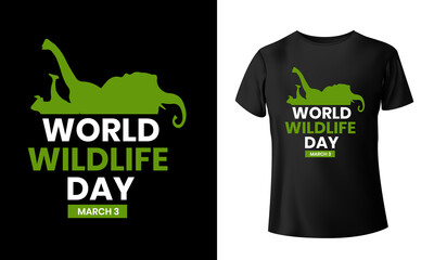 World wildlife day 2021 t shirt design, custom typography black t shirt design for boys and girls.