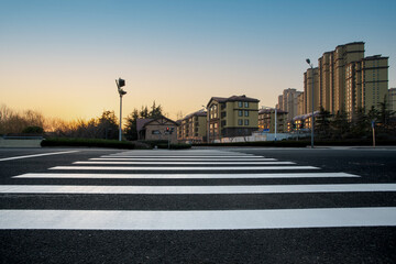 Wall Mural - Street view of modern high-rise buildings