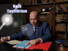  Nash Equilibrium Phrase. Closeup Portrait Of Unrecognizable Successful Businessman Wearing Formal Suit Reading Documents