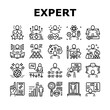 © vectorwin - Expert Human Skills Collection Icons Set Vector. Universal And Business Expert, Lawyer And Economic, Technical And Social, Art And Medical Black Contour Illustrations
