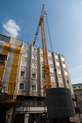 Aufkleber - Construction site with unmanned crane
