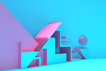 Poster - 3d render abstract background. digital 3d illustration design.