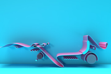 Poster - 3d render abstract background. digital 3d illustration design.