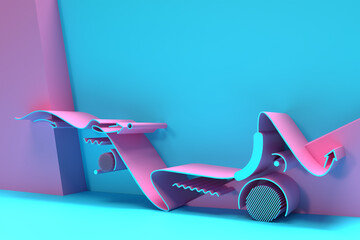 Poster - 3d render abstract background. digital 3d illustration design.