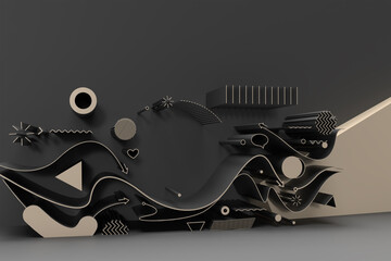 Poster - 3d render abstract background. digital 3d illustration design.