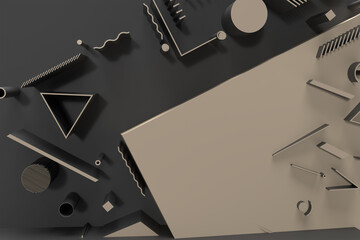 Poster - 3d render abstract background. digital 3d illustration design.