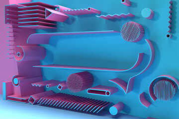 Poster - 3d render abstract background. digital 3d illustration design.