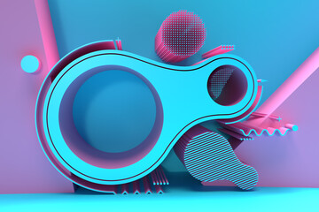 Poster - 3d render abstract background. digital 3d illustration design.