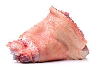 Canvas Print - raw pork (leg) isolated on white background