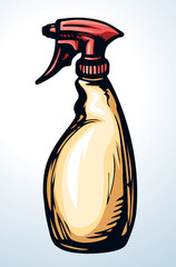 Poster - Cleaning spray. Vector drawing icon