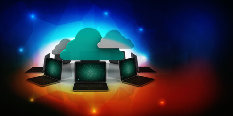 Poster - 3d rendering technology Cloud computing 