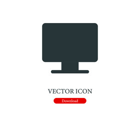 Poster - Computer vector icon. Editable stroke. Symbol in Line Art Style for Design, Presentation, Website or Apps Elements, Logo. Pixel vector graphics - Vector