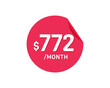 © Rubel - $772 Dollar Month. 772 USD Monthly sticker