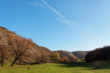 Lush field with hills , nature photography