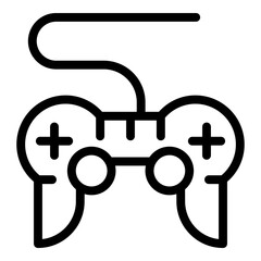 Poster - Joystick interactive tv icon. Outline joystick interactive tv vector icon for web design isolated on white background