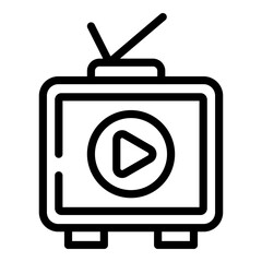 Poster - Interactive tv set icon. Outline interactive tv set vector icon for web design isolated on white background