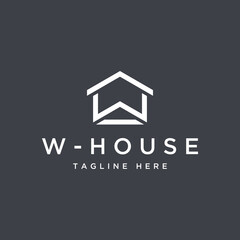 Wall Mural - real estate design logo or letter W with house