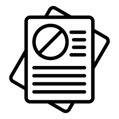 Poster - Rejected documents icon. Outline rejected documents vector icon for web design isolated on white background