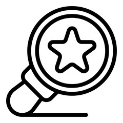 Poster - Favorite magnifier icon. Outline favorite magnifier vector icon for web design isolated on white background
