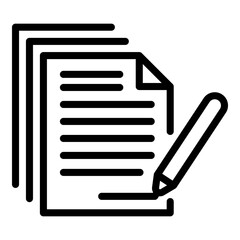 Poster - Writing dislike icon. Outline writing dislike vector icon for web design isolated on white background