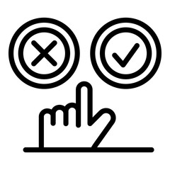 Poster - choose like or dislike icon. outline choose like or dislike vector icon for web design isolated on w