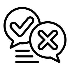 Poster - Chat survey content icon. Outline chat survey content vector icon for web design isolated on white background