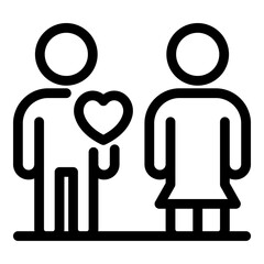Poster - Human love sense icon. Outline human love sense vector icon for web design isolated on white background