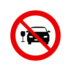 Canvas Print - Don't drink and drive  icon. Prohibited drink while driving icon