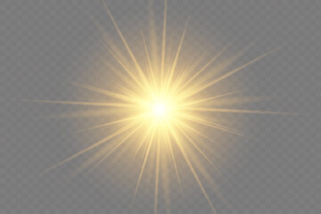 the dust sparks and golden stars shine with special light. vector sparkles on a transparent backgrou