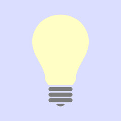 Poster - Light bulb vector icon in flat style for web design. Light bulb with idea and creativity. Vector illustration.