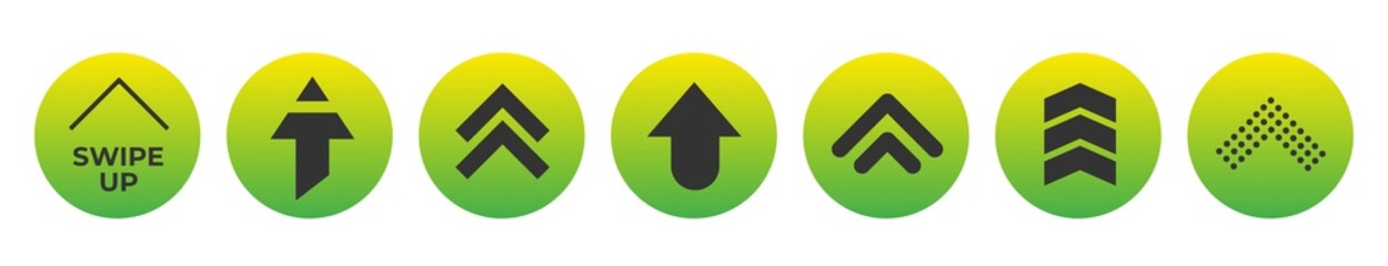 Poster - template swipe up buttons colorful gradient. web buttons, elements app, ui.