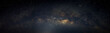 © noon@photo - Panorama deep blue night sky milky way and star on dark background.with noise and  grain.Photo by long exposure and select white balance.