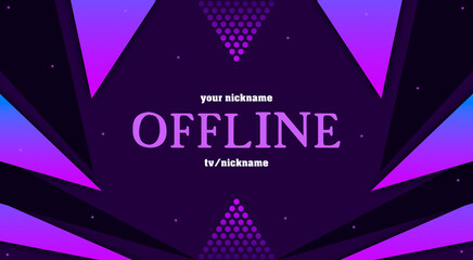 Wall Mural - Currently offline twitch overlay cute background 16:9 for stream. Offline modetn cute background with lines. Screensaver for offline streamer broadcast. Gaming offline cute overlays screen.	