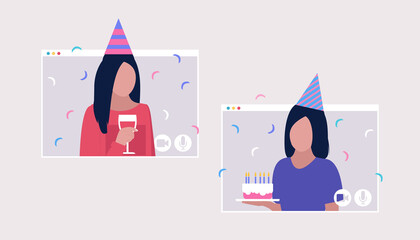 Canvas Print - Birthday video call