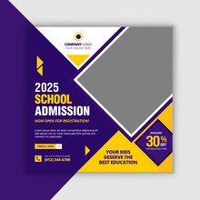 Kids School Admission Social Media Post And School Education Promotion Banner