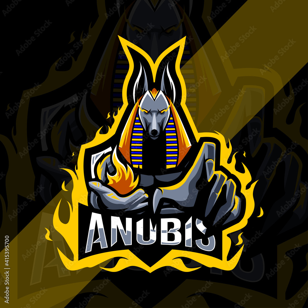 Scared anubis mascot logo esport design template Stock Vector | Adobe Stock