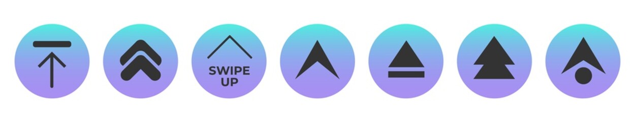 Poster - template swipe up buttons colorful gradient. web buttons, elements ui.