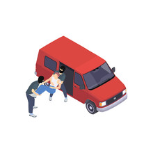 Kidnapping Van Isometric Composition