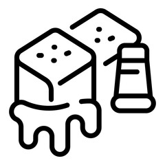 Poster - Salt and caramel icon. Outline salt and caramel vector icon for web design isolated on white background