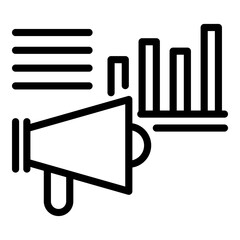 Poster - Advertise market icon. Outline advertise market vector icon for web design isolated on white background