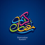 Fototapeta Młodzieżowe - Arabic Calligraphic text of Ramadan Kareem for the Muslim community festival celebration.