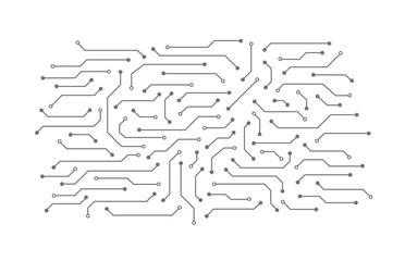 Poster - abstract circuit board. background of microchip elements consisting of dots and lines. technology co