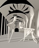 Fototapeta  - Surreal building with columns which I saw in dream