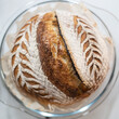 Sourdough bread baking at home with beautiful patterns